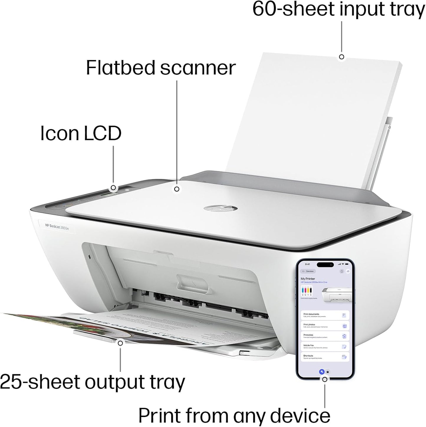 HP DeskJet Wireless All-in-One Color Printer | DJ2855E