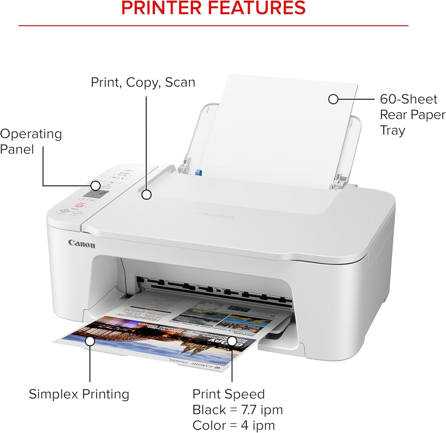 Canon PIXMA TS3720 Wireless All-in-One Inkjet Printer