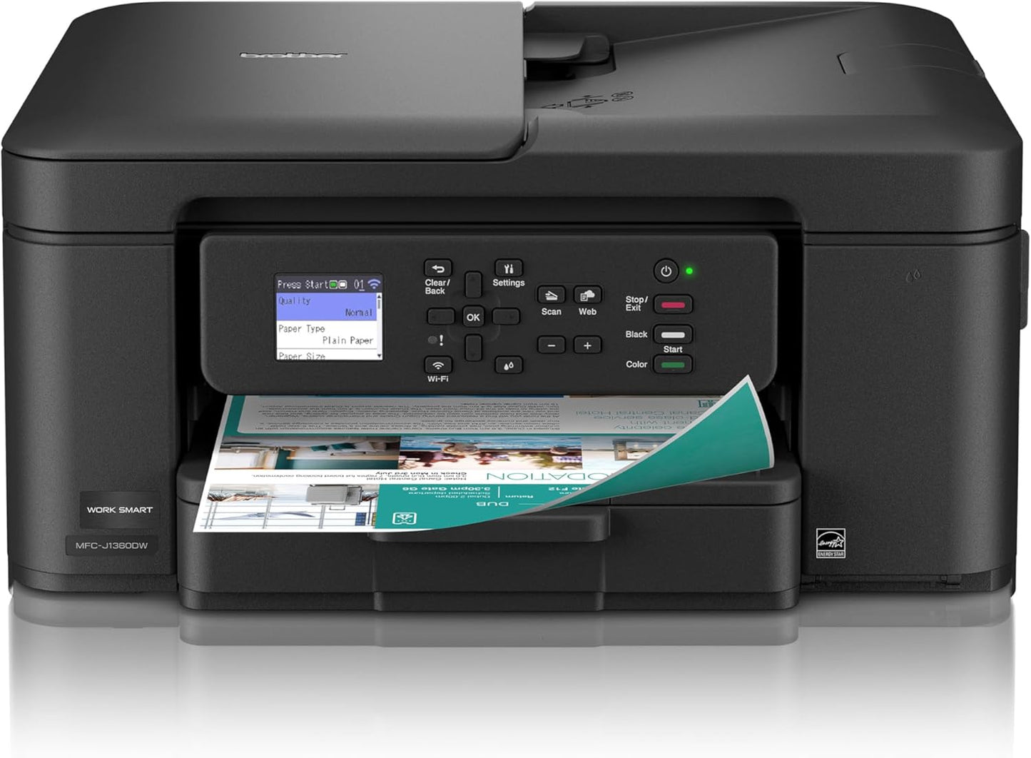 Brother Work Smart Wireless Color Inkjet Printer | MFCJ1360DW