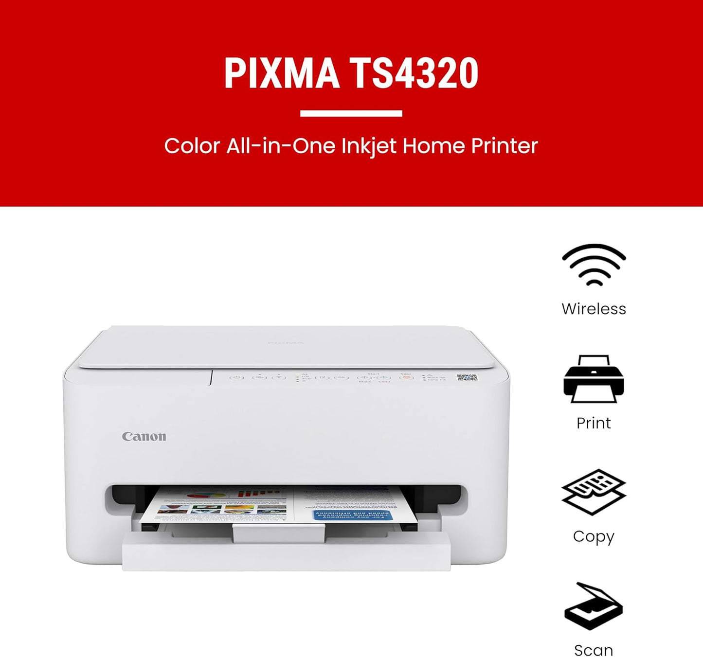 Canon PIXMA Wireless Color Inkjet Printer | TS4320