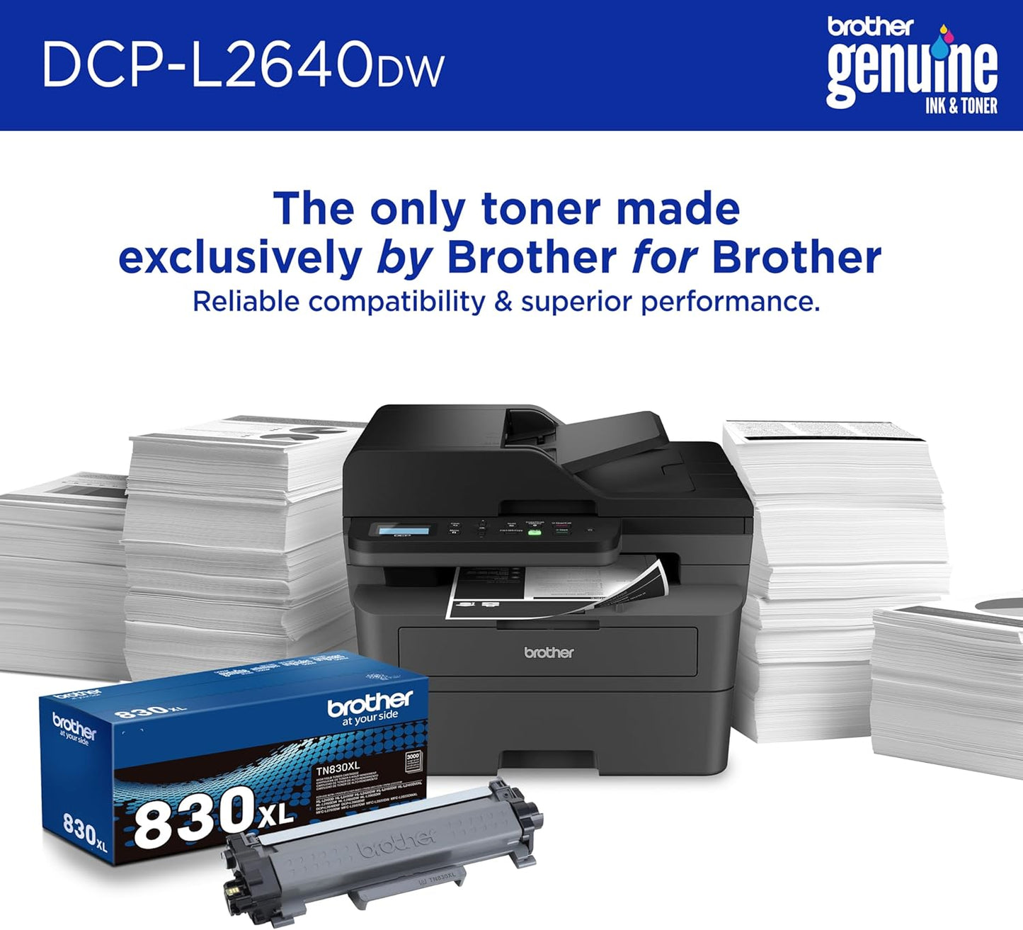 Brother Compact Multifunction Monochrome Laser Printer | DCPL2640DW