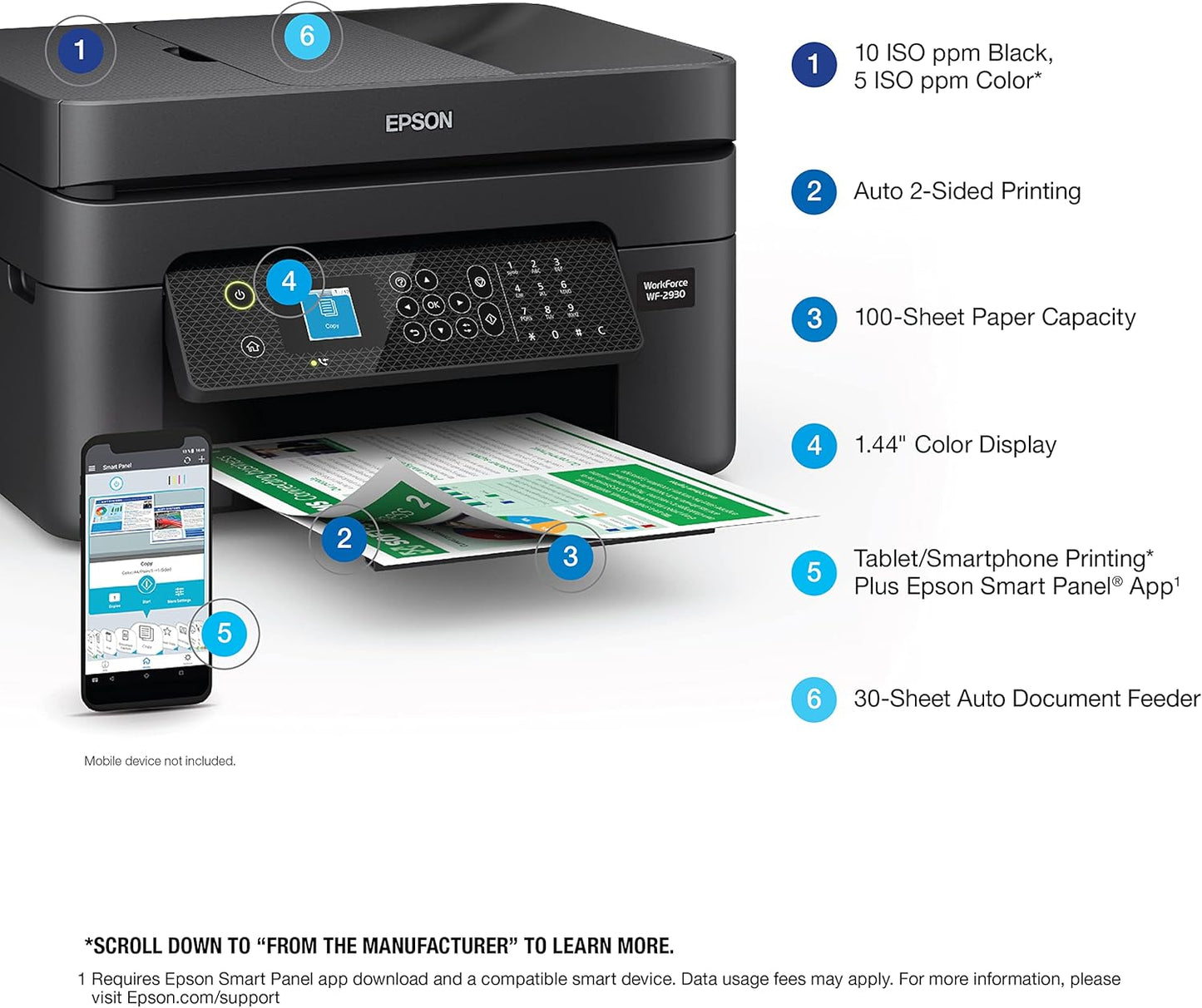 Epson Workforce Wireless All-in-One Printer | WF2930